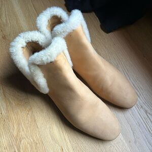 SOLD The Row Eros Suede Shearling Booties